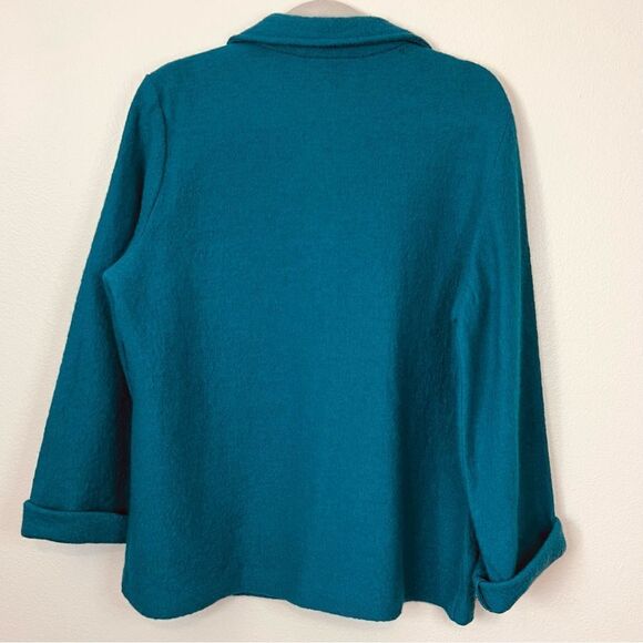 Chico’s Sweater Jacket Blue Wool Size 2 (large 12) Button Front Closure - Picture 4 of 6